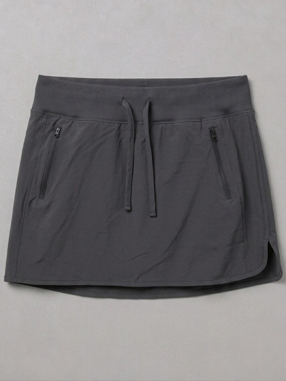 BCG Athletic Athletic Skort Charcoal Grey Zipper Pockets Drawstring Small